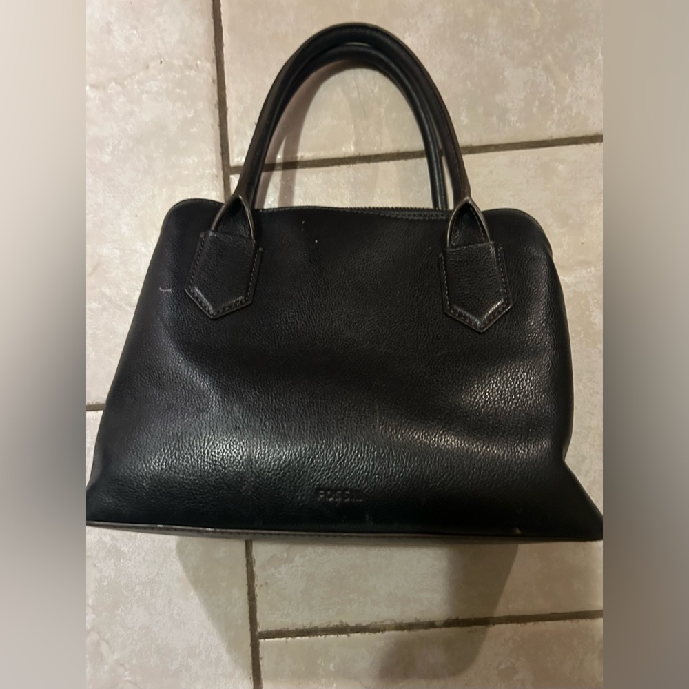 Fossil Black Leather Tote Handbag